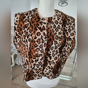 Leopard Print Button up Vest Top Size M/L